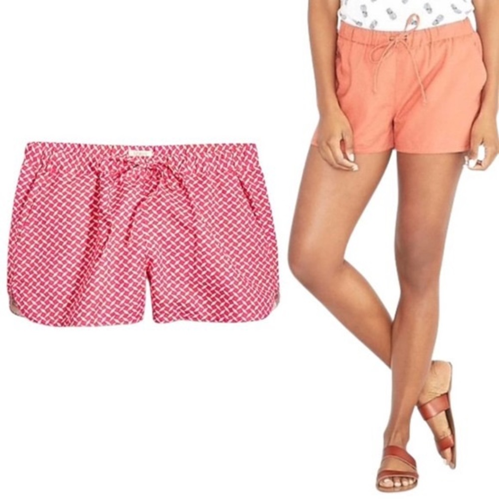 J Crew high rise printed linen blend‎ pull-on short